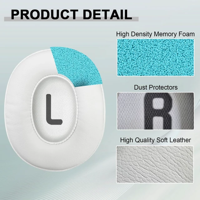Alt view image 5 of 7 - Replacement Ear Pads for JBL Tune 700(700BT)/710(710BT)/720(720BT)/750(750BT,750BTNC)/760(760NC)/770(770NC) Headphones, Headset Ear Cushions, Headset Earpads, Ear Cups Cover-White