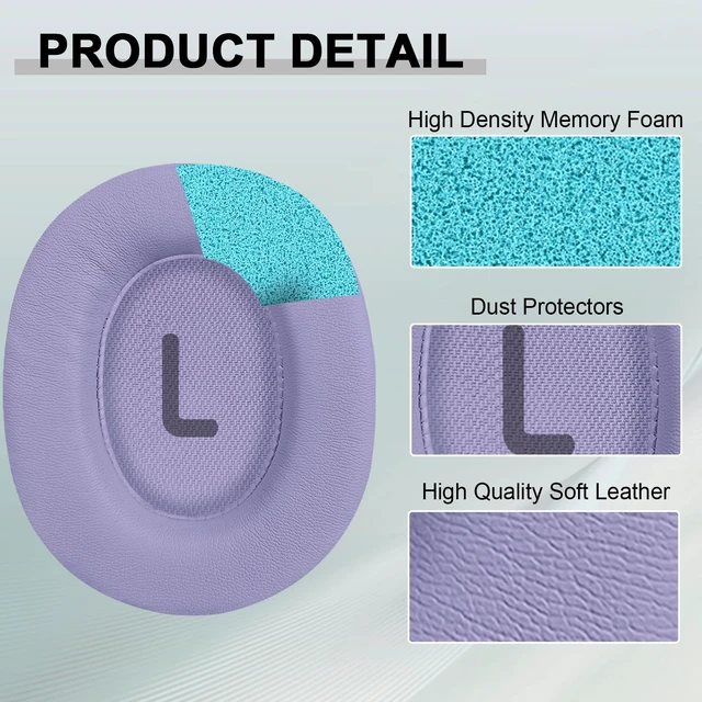 Alt view image 5 of 7 - Replacement Ear Pads for JBL Tune 700(700BT)/710(710BT)/720(720BT)/750(750BT,750BTNC)/760(760NC)/770(770NC) Headphones, Headset Ear Cushions, Headset Earpads, Ear Cups Cover (Purple)