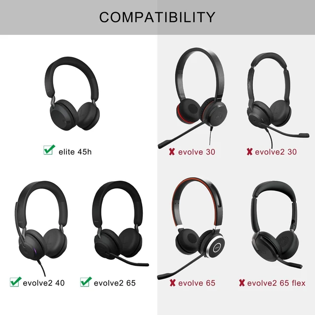 Alt view image 3 of 7 - Ear Pads Replacement for Jabra Evolve2 65 40 Elite 45h On-Ear (Gold Beige) For Evolve2 65MS 65UC USB/ Evolve2 40UC 40MS USB Ear Cushions with Protein Leather