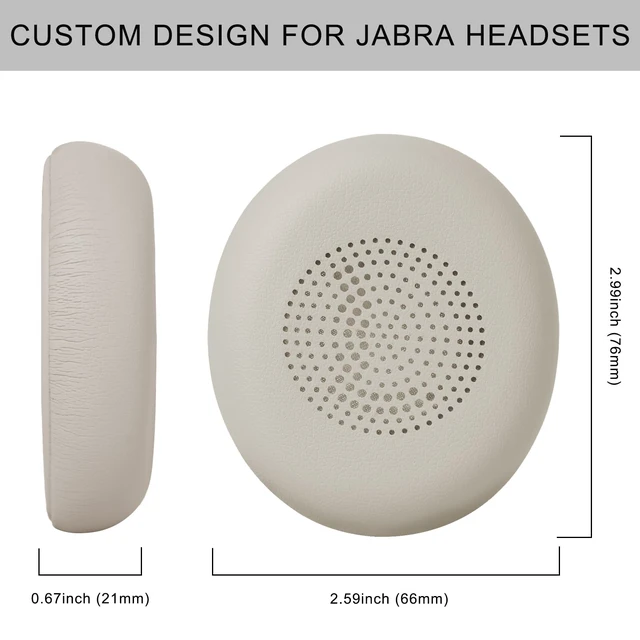 Alt view image 4 of 7 - Ear Pads Replacement for Jabra Evolve2 65 40 Elite 45h On-Ear (Gold Beige) For Evolve2 65MS 65UC USB/ Evolve2 40UC 40MS USB Ear Cushions with Protein Leather