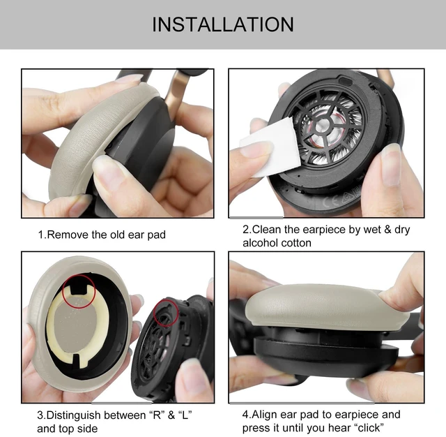 Alt view image 6 of 7 - Ear Pads Replacement for Jabra Evolve2 65 40 Elite 45h On-Ear (Gold Beige) For Evolve2 65MS 65UC USB/ Evolve2 40UC 40MS USB Ear Cushions with Protein Leather