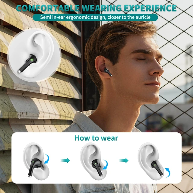 Alt view image 5 of 7 - Wireless Earbuds Headphone for Samsung Galaxy S26 Ultra S25 S24 S23 Bluetooth 5.3 Earbuds Noise Isolation Earphones for iPhone 16 17 18 Pro Max Duo 15 14 13 12 HiFi Stereo Headset for Galaxy