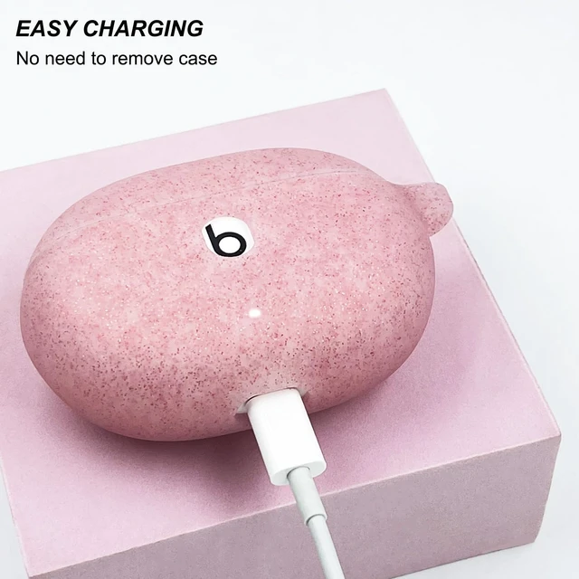 Alt view image 3 of 7 - Case Compatible with Beats Studio Buds (2021) / Beats Studio Buds + (2023) Silicone Protective Case for Beats Wireless Earbuds with Keychain (Rose Gold)