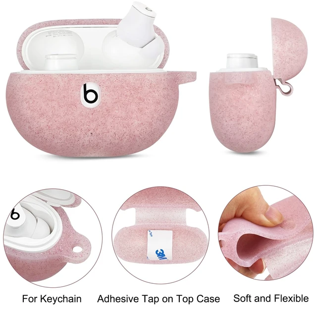 Alt view image 4 of 7 - Case Compatible with Beats Studio Buds (2021) / Beats Studio Buds + (2023) Silicone Protective Case for Beats Wireless Earbuds with Keychain (Rose Gold)