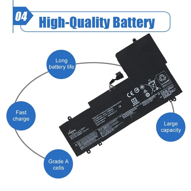 Alt view image 5 of 6 - L15L4PC2 L15M4PC2 Laptop Battery Compatible with Lenovo Yoga 710-14IKB 710-14ISK 710-15IKB 710-15ISK 710-14ISK-IFI 710-14ISK-ISE Series Notebook 5B10K90778 5B10K90802 7.6V 53Wh/6974mAh
