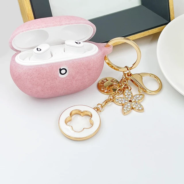 Alt view image 6 of 7 - Case Compatible with Beats Studio Buds (2021) / Beats Studio Buds + (2023) Silicone Protective Case for Beats Wireless Earbuds with Keychain (Rose Gold)