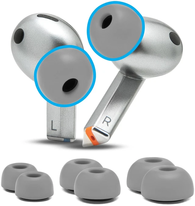 Main image of TipZ Galaxy - Memory Foam Ear Tips for Samsung Galaxy Buds Pro 3 & Pro 4 Made by Wicked Cushions Improved Comfort, Tighter Seal & Better Foam Rebound Time Grey