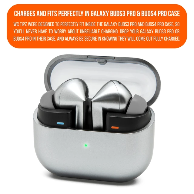 Alt view image 5 of 7 - TipZ Galaxy - Memory Foam Ear Tips for Samsung Galaxy Buds Pro 3 & Pro 4 Made by Wicked Cushions Improved Comfort, Tighter Seal & Better Foam Rebound Time Grey
