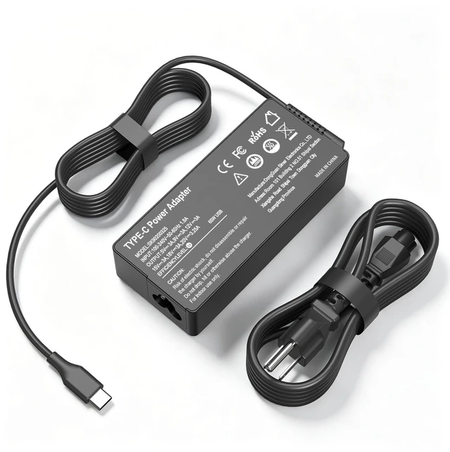 Main image of 65W USB C Laptop Charger Compatible with Lenovo ThinkPad X1 X13 T14 T15 E14 E15 T480s T490 E480 Yoga 7i 9i Thinkbook 13s 14 15 16 Yoga C930 C940 720 Chromebook Charger