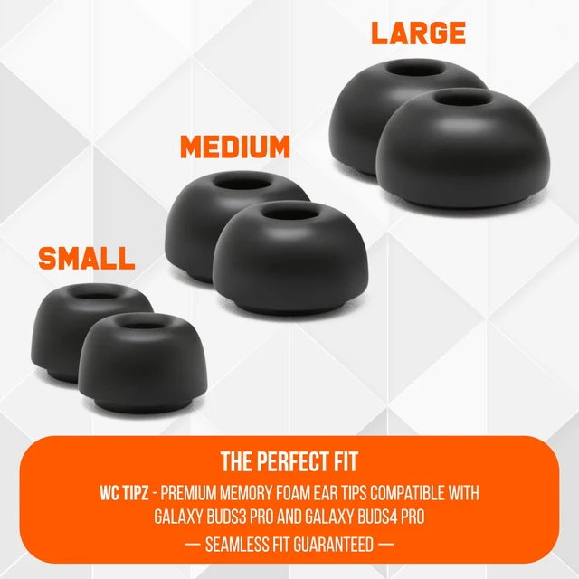 Alt view image 4 of 7 - TipZ Galaxy - Memory Foam Ear Tips for Samsung Galaxy Buds Pro 3 & Pro 4 Made by Wicked Cushions Improved Comfort, Tighter Seal & Better Foam Rebound Time Black