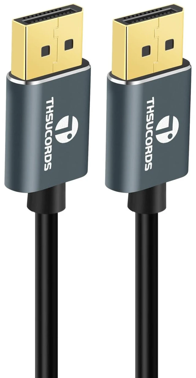 Alt view image 3 of 7 - DisplayPort 1.6FT 2Pack, Certified Ultra Slim & Thin 8K 4K DP Cable Support 8K@60Hz, 4K@144Hz 32.4Gbps for Laptop, PC, Monitor