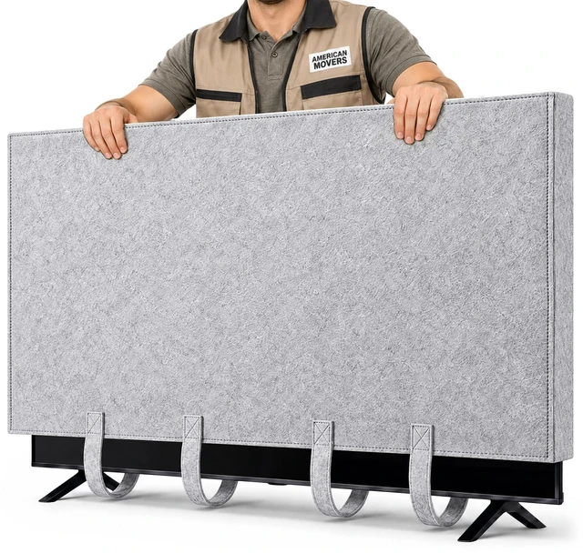Main image of 60"-65 TV Cover for Moving & Shipping, Dust Anti-Scratch TV Screen Cover Tear Resistance Thick Felt Cover with Bottom Straps, Reusable Anti-Scratch TV Protector, Heavy Duty Felt Anti-Scratch Dust