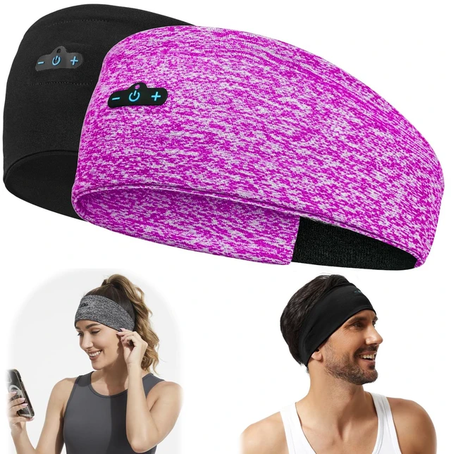 Main image of 2-Pack Bluetooth Headband, Bluetooth 5.4 Sleeping Headphones,18 Hours Play Time,HD Stereo, Built-in Microphone, Workout, Running, Sports, Men/Women Giftv