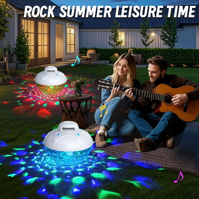 Alt view image 7 of 7 - 3 in 1 Bluetooth Pool Speaker with Pool Fountain Light, White Floating Pool Speaker for Pool, IP68 Waterproof Hot Tub Speakers, Loud Sound, BT5.4,24H Playtime Pool Water Fountain