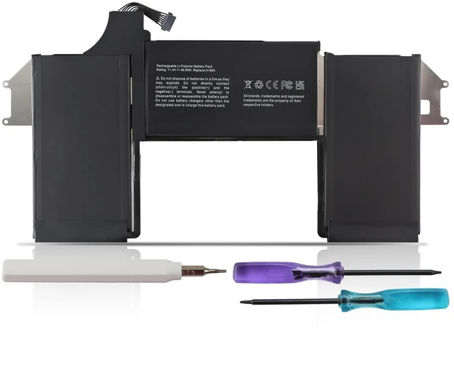 Main image of A1965 A1932 A2179 Battery Replacement for MacBook Air 13 A1932 A2179 Laptop Model A1932 (2018 2019) A2179 (2020) Battery EMC 3184 3302 MacBookAir8,1 8,2 9,1 MRE82LL/A MRE92LL/A MVFH2LL/A 11.4V 49.9Wh