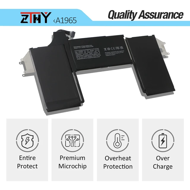 Alt view image 5 of 7 - A1965 A1932 A2179 Battery Replacement for MacBook Air 13 A1932 A2179 Laptop Model A1932 (2018 2019) A2179 (2020) Battery EMC 3184 3302 MacBookAir8,1 8,2 9,1 MRE82LL/A MRE92LL/A MVFH2LL/A 11.4V 49.9Wh