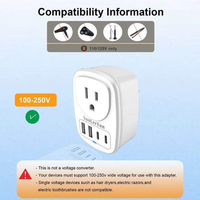 Alt view image 5 of 7 - Type I Australian Plug Adapter New Zealand Power Adapter 2 Pack, 3 Prong Adapter with USB Outlet Converter US Outlet for Argentina Travel Cruise