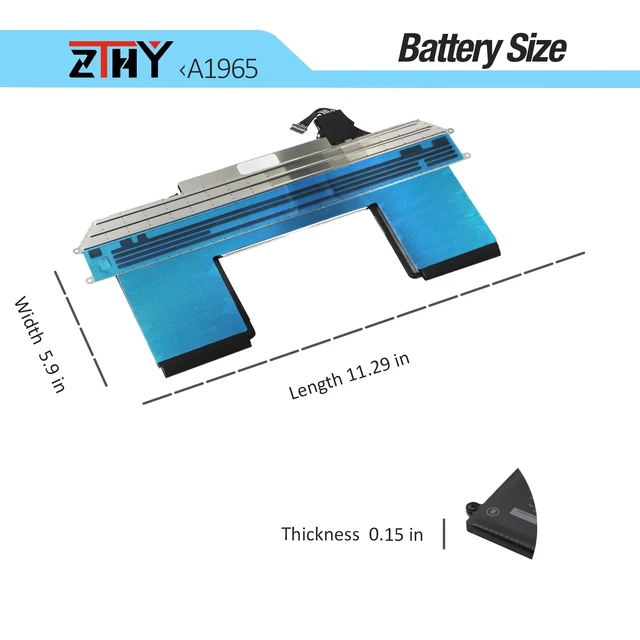 Alt view image 7 of 7 - A1965 A1932 A2179 Battery Replacement for MacBook Air 13 A1932 A2179 Laptop Model A1932 (2018 2019) A2179 (2020) Battery EMC 3184 3302 MacBookAir8,1 8,2 9,1 MRE82LL/A MRE92LL/A MVFH2LL/A 11.4V 49.9Wh