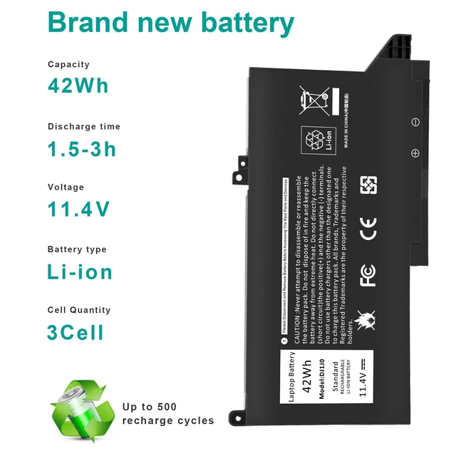 Alt view image 6 of 7 - DJ1J0 Battery for Dell Latitude 12 7000 7280 7480 7290 E7280 E7290 13 7380 7390 E7380 E7390 14 7480 7490 E7480 E7490 Series 451-BBZL PGFX4 ONFOH