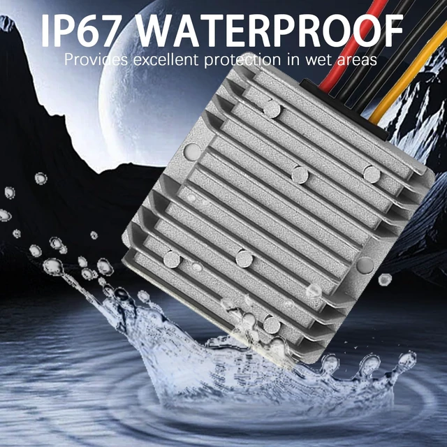 Alt view image 6 of 7 - 12V to 24v 10A 240W DC-DC Step Up Converter Voltage Regulator Boost Converter Waterproof Voltage Regulator Transformer with Fuse for Golf Carts & RVs