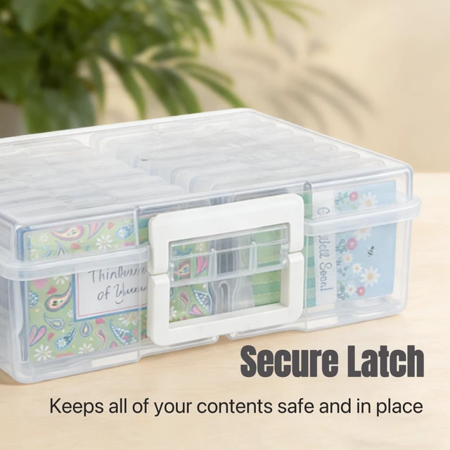 Alt view image 6 of 7 - Plastic Photo Storage Box With 4×6 inch Photo Cases,Photo Keeper Picture Storage Containers,16pcs photo organizers and storage For Photos,Picture,Greeting Card,Stickers,Seed,Craft Supplies
