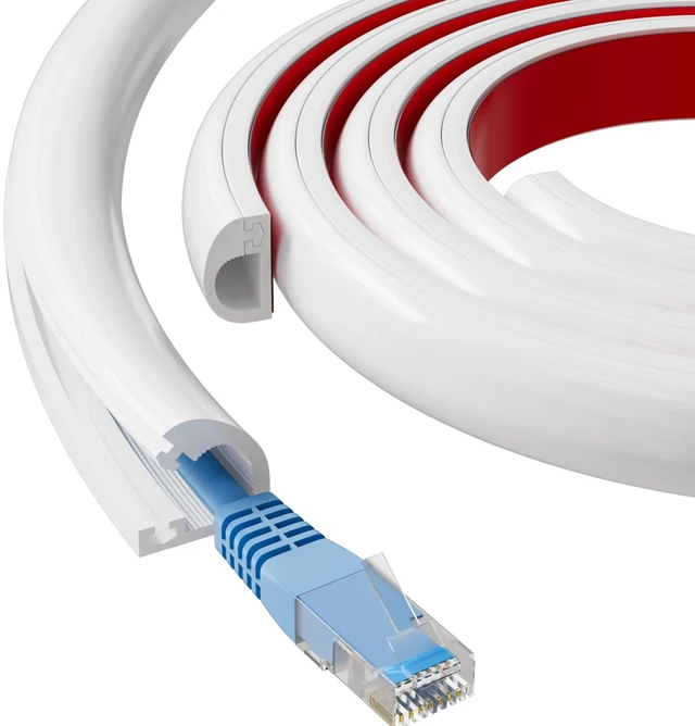 Main image of 78" Side Open Cable Hider Cord Cover for 1 Wires,W0.55"× H0.39" Adhesive Cord Hider for Wall Mount Tv, Wire Channel for Cable Concealer,Cable Raceway Home & Office,White