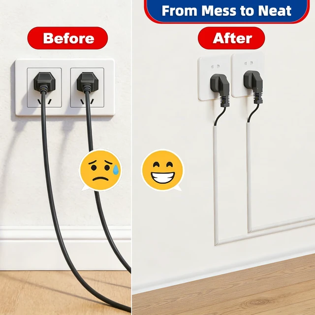Alt view image 3 of 7 - 78" Side Open Cable Hider Cord Cover for 1 Wires,W0.55"× H0.39" Adhesive Cord Hider for Wall Mount Tv, Wire Channel for Cable Concealer,Cable Raceway Home & Office,White