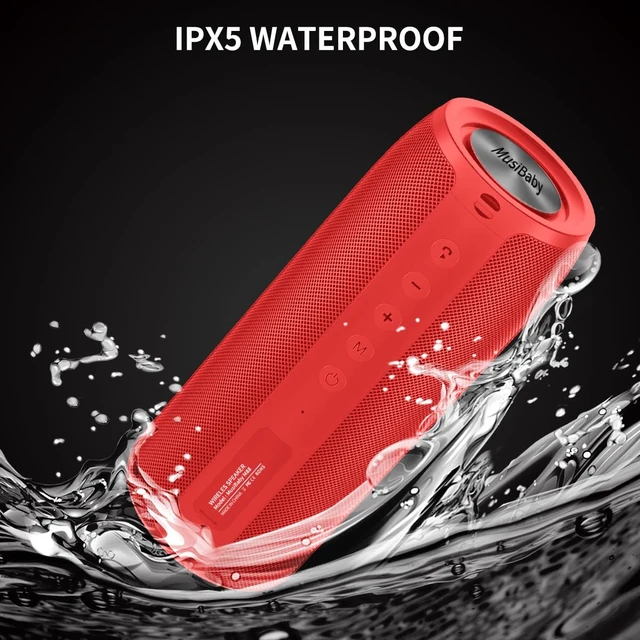 Alt view image 4 of 7 - M88 Portable Bluetooth Speaker, USB/AUX/TF Playback, Red USB playback, AUX input and TF card playback for flexible listening, plus rechargeable 40H playtime and deep bass