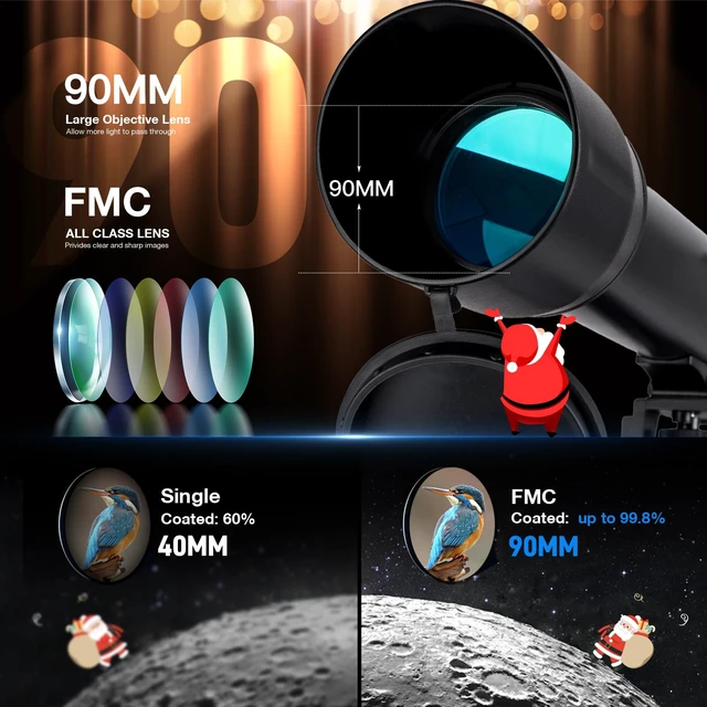Alt view image 2 of 7 - Telescopes for Adults High Powered, 700x90mm AZ Astronomical Professional Refractor Telescope for Beginners Astronomy with Advanced Eyepieces, Cool Astronomy for Christmas, Black