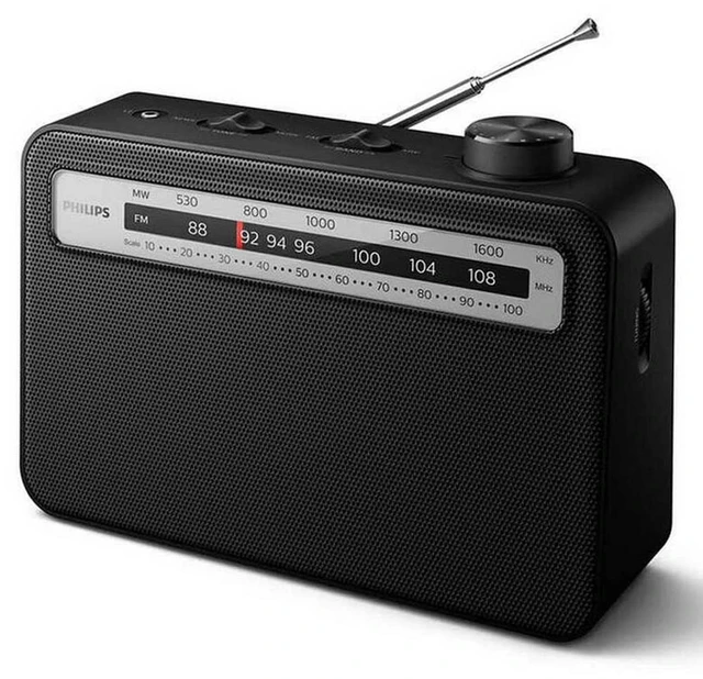 Main image of Portable Radio AM/FM with Speaker, AC OR Battery AM FM Powered Radios for Travel with 3.5mm Headphone Jack and Frequency Tuner, Telescopic Antenna