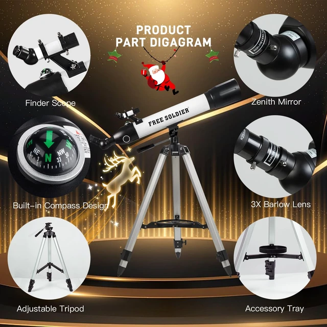 Alt view image 4 of 7 - Telescopes for Adults High Powered, 700x90mm AZ Astronomical Professional Refractor Telescope for Beginners Astronomy with Advanced Eyepieces, Cool Astronomy for Christmas, White