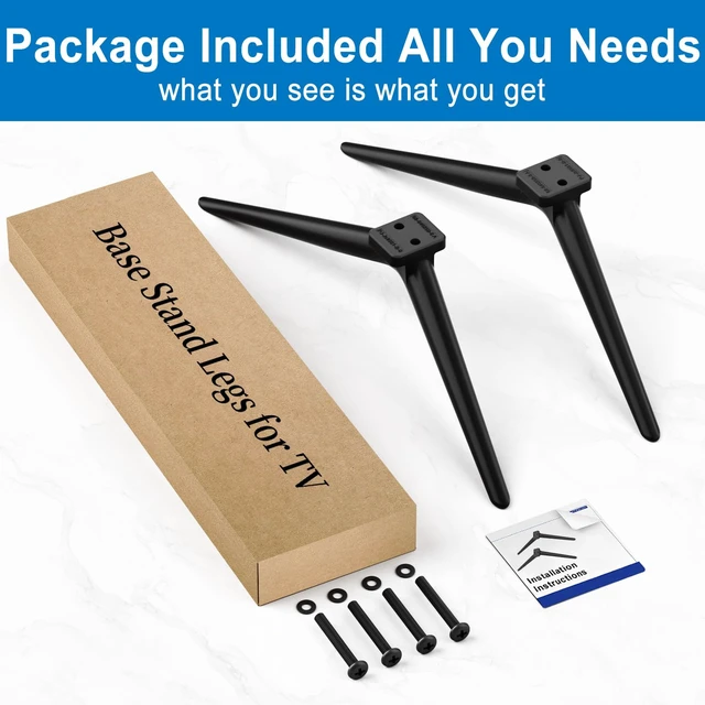 Alt view image 7 of 7 - Metal Base TCL TV Legs for 70" 75" TCL Roku TV Stand Feet Replacement