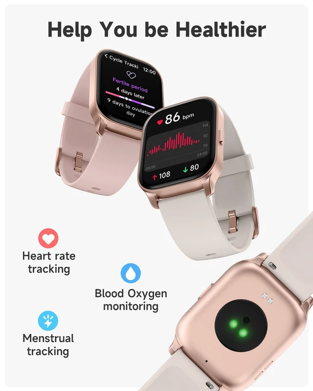 Alt view image 3 of 7 - Smart Watch for Women, Smartwatch Compatible Android and iOS Phone, Answer/Make Calls, Fitness Tracker Watch, Heart Rate/Sleep Tracker/100 Sports/IP68 Waterproof, Ivory