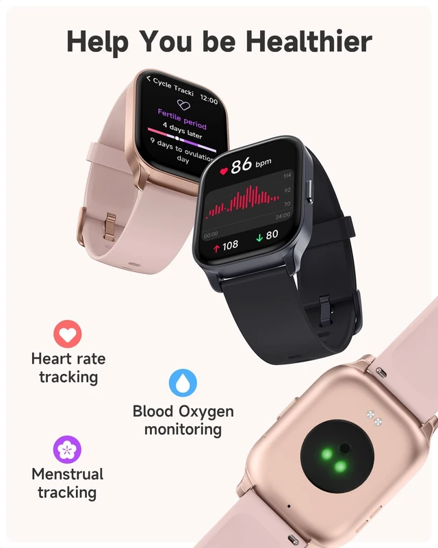Alt view image 3 of 7 - Smart Watch for Women, Smartwatch Compatible Android Phone and iOS Phone, Answer/Make Calls, Fitness Tracker, Heart Rate/Sleep Tracker/100 Sports/IP68 Waterproof