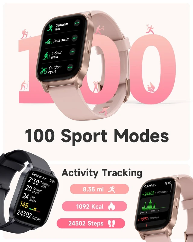 Alt view image 5 of 7 - Smart Watch for Women, Smartwatch Compatible Android Phone and iOS Phone, Answer/Make Calls, Fitness Tracker, Heart Rate/Sleep Tracker/100 Sports/IP68 Waterproof