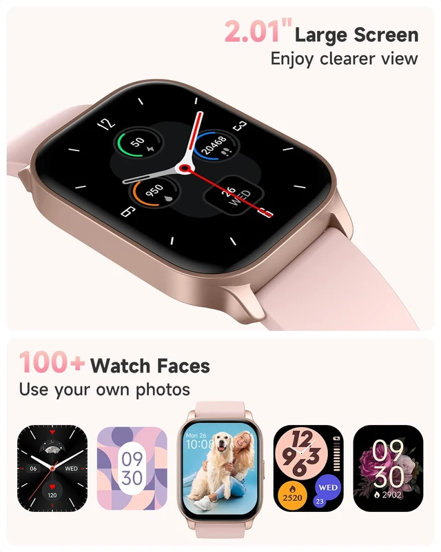 Alt view image 7 of 7 - Smart Watch for Women, Smartwatch Compatible Android Phone and iOS Phone, Answer/Make Calls, Fitness Tracker, Heart Rate/Sleep Tracker/100 Sports/IP68 Waterproof