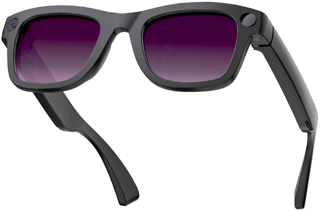 Main image of AI Smart Glasses, 8MP Camera Glasses and Audio, AI Translation Sunglasses for Men & Women, Bluetooth Glasses with Voice/Calling, 8 Hours of Music, Purple Lenses