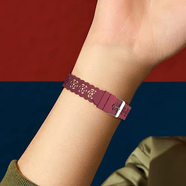 Alt view image 6 of 6 - 3-Pack Slim Silicone Bands Compatible with Fitbit Inspire 3/Inspire 2/Inspire HR/Inspire, Lace Silicone Thin Narrow Rose Hollowed-out Sports Replacement Wristband Strap
