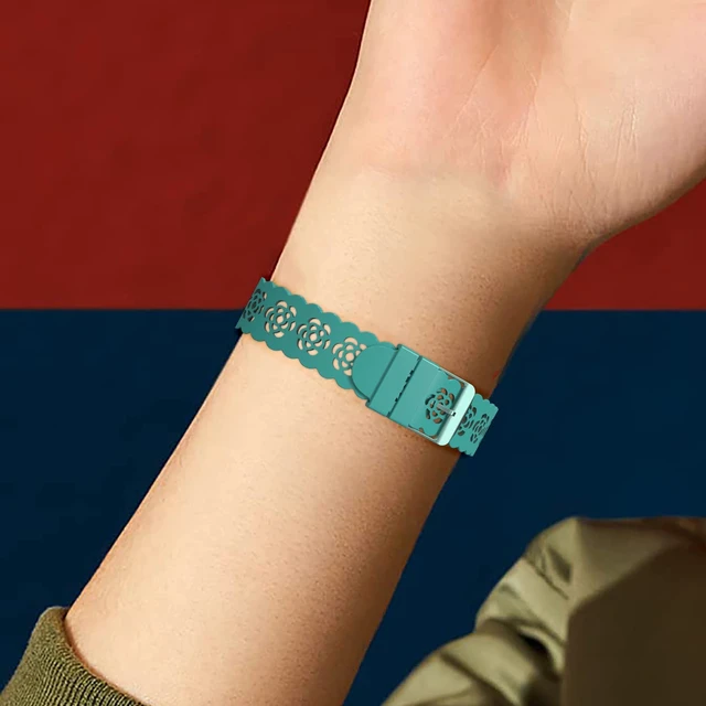 Alt view image 6 of 6 - 3-Pack Slim Silicone Bands Compatible with Fitbit Inspire 3/Inspire 2/Inspire HR/Inspire, Lace Silicone Thin Narrow Rose Hollowed-out Sports Replacement Wristband Strap