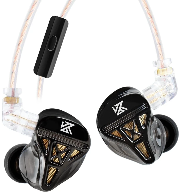 Main image of IEM Headphone with Mic,KZ DQS Gaming Earbuds,Bass Clear Wired Earphones KZ in-Ear Monitor Headphones HiFi Dynamic Drivers Earphone Earbuds Bass Sports Music Game Headphone (Black, with Mic)