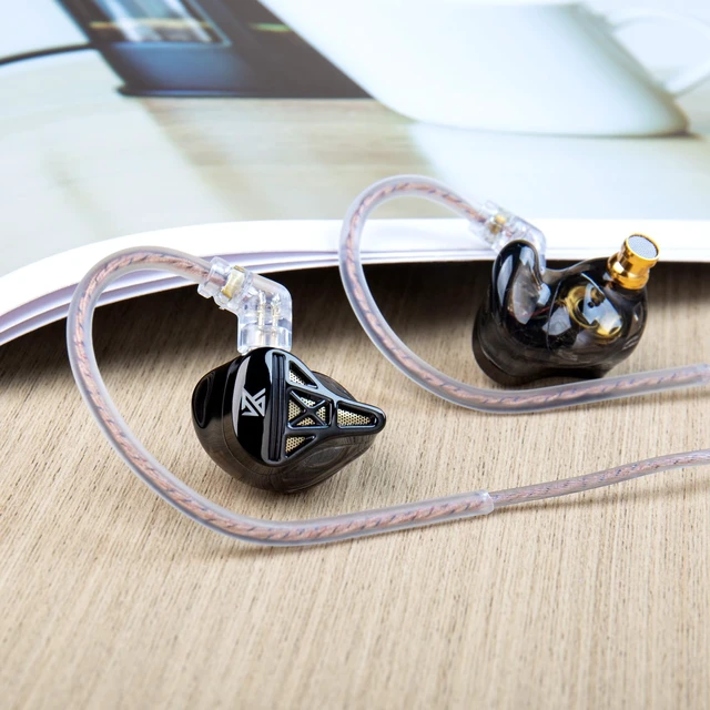 Alt view image 2 of 7 - IEM Headphone with Mic,KZ DQS Gaming Earbuds,Bass Clear Wired Earphones KZ in-Ear Monitor Headphones HiFi Dynamic Drivers Earphone Earbuds Bass Sports Music Game Headphone (Black, with Mic)