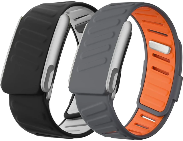 Main image of Silicone Replacement Band 2 Pack Compatible with WHOOP 5.0, One, Peak & Life, Soft Comfortable Sweatproof Strap, (Not Compatible with Gen 4) (Black/Graphite &Orange (Matte), Life/MG)
