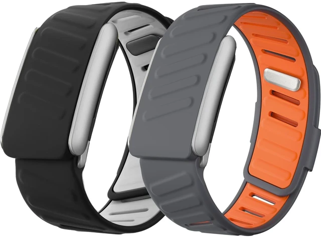 Main image of Silicone Replacement Band 2 Pack Compatible with WHOOP 5.0, One, Peak & Life, Soft Comfortable Sweatproof Strap, (Not Compatible with Gen 4) (Black/Graphite &Orange (Matte), One/Peak)