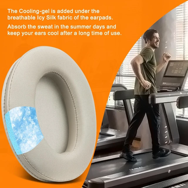 Alt view image 7 of 7 - Cooling-Gel Replacement Earpads for Sony WH-1000XM3 (WH1000XM3) Over-Ear Headphones, Ear Pads Cushions with High-Density Noise Isolation Foam, Added Thickness - Gold