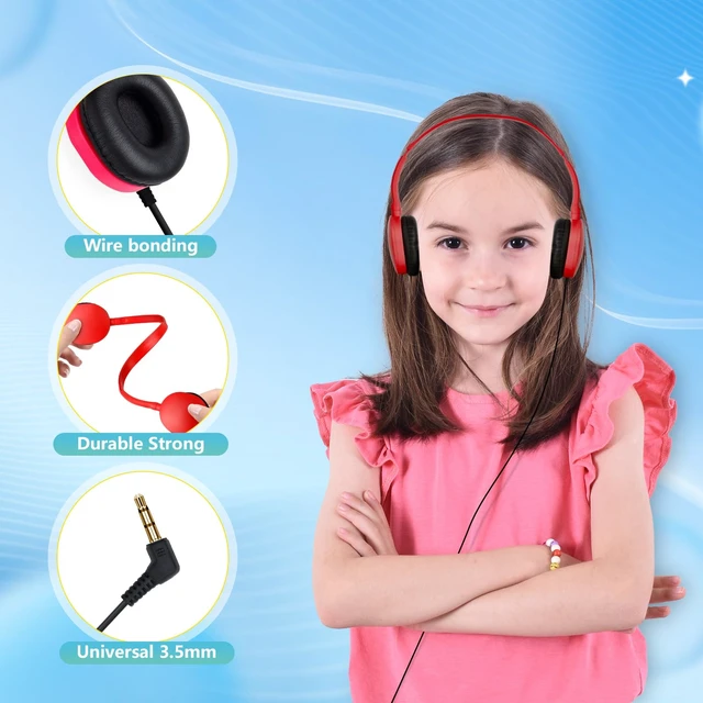 Alt view image 4 of 7 - Kids Headphones Bulk for School Classroom 10 Pack,On Ear Classroom Headphones for Kids Student Children Boys Girls Multi Color 3.5mm Jack (10 Color)