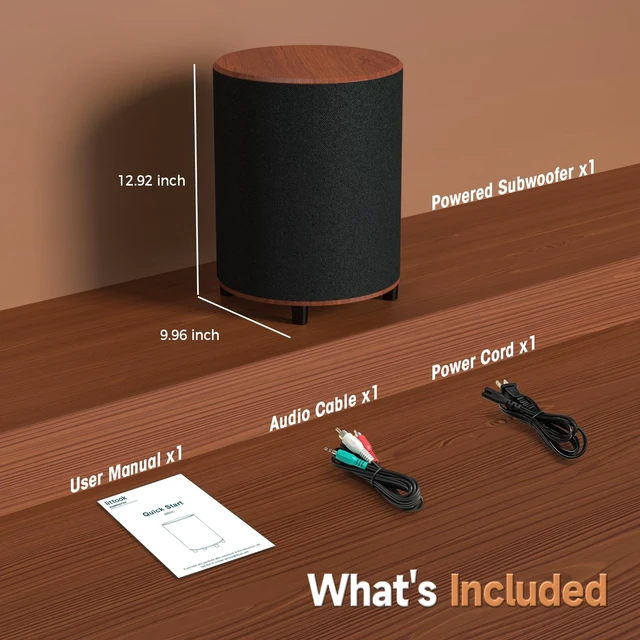 Alt view image 6 of 7 - Powered Subwoofer, 6.5 Sub with DSP, Up to 100 Watts Home Theater Subwoofers, Down-Firing Subs, Class-D Amp, 40-250Hz, Auto On/Off, Low Pass dial, Phase Switch, Big Bass in Compact Design