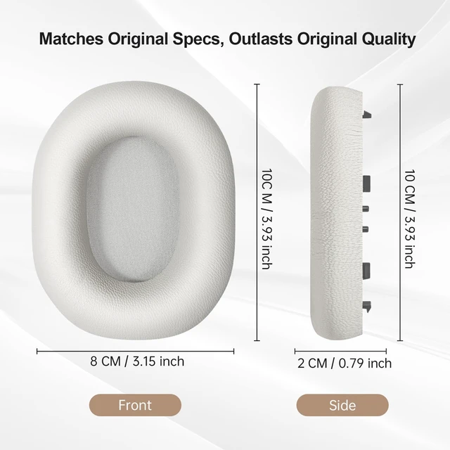 Alt view image 5 of 6 - Genuine Leather Ear Pads Cushions for Sony XM5 Noise Canceling Headphones, Premium WH-1000XM5 Replacement Earpads Covers with Soft Lambskin Leather, Optimized Memory Foam (Lambskin-Silver)