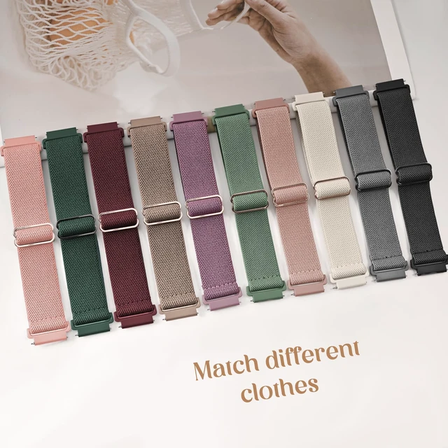 Alt view image 2 of 7 - 10 Pack Watch Bands Compatible with Amazfit Bip 6/Bip 5/Active Max/Bip Max/Balance 2/Balance,22mm Soft Stretchy Nylon Replacement Sports Strap for Amazfit GTR 4/3/3 Pro/Cheetah Women Men