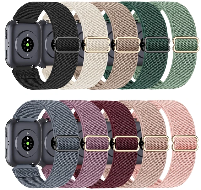 Main image of 10 Pack Watch Bands Compatible with Amazfit Bip 6/Bip 5/Active Max/Bip Max/Balance 2/Balance,22mm Soft Stretchy Nylon Replacement Sports Strap for Amazfit GTR 4/3/3 Pro/Cheetah Women Men