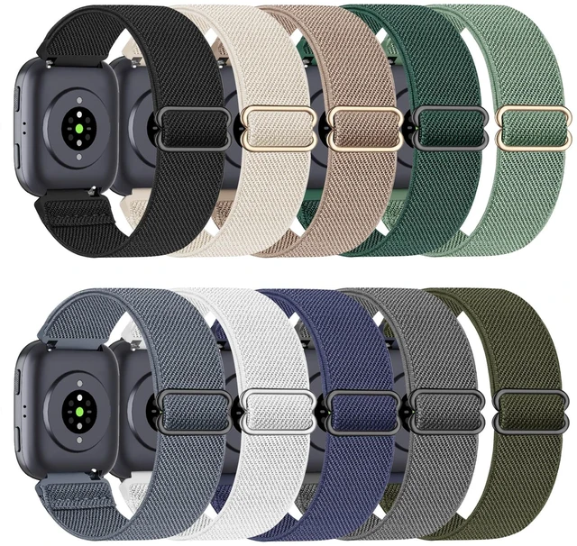 Main image of 10 Pack Watch Bands Compatible with Amazfit Bip 6/Bip 5/Active Max/Bip Max/Balance 2/Balance,22mm Soft Stretchy Nylon Replacement Sports Strap for Amazfit GTR 4/3/3 Pro/Cheetah Women Men